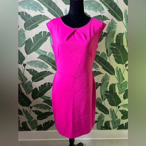 Merona Bright Pink Barbiecore Pencil Dress M - Picture 1 of 8